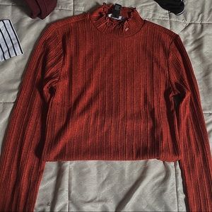 Forever 21 Mock Neck Ribbed Top